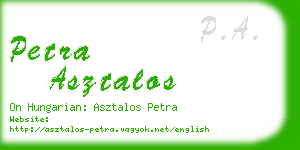 petra asztalos business card